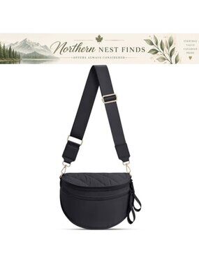 Puffer Quilted Crossbody Bum Bag Sling Travel Purse Wide Strap Women